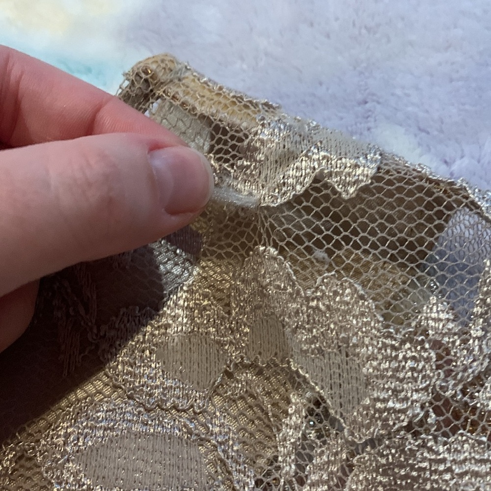 Vintage Gold Floral Crochet Spencer Alexis Kimono - Picture 7 of 10